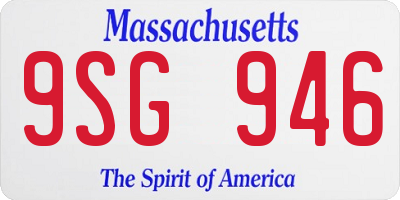 MA license plate 9SG946