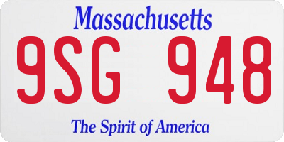 MA license plate 9SG948