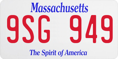 MA license plate 9SG949
