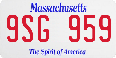 MA license plate 9SG959