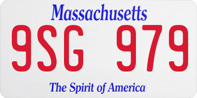 MA license plate 9SG979