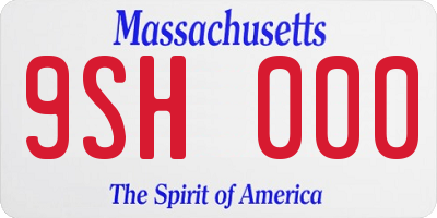 MA license plate 9SH000