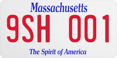 MA license plate 9SH001