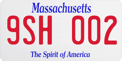 MA license plate 9SH002
