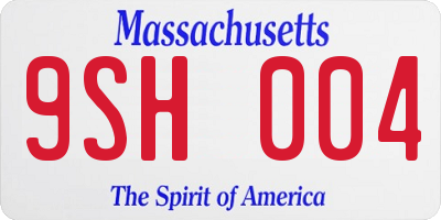 MA license plate 9SH004
