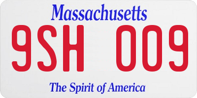 MA license plate 9SH009