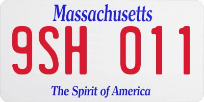 MA license plate 9SH011