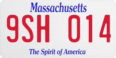 MA license plate 9SH014