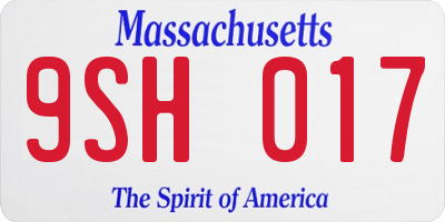 MA license plate 9SH017