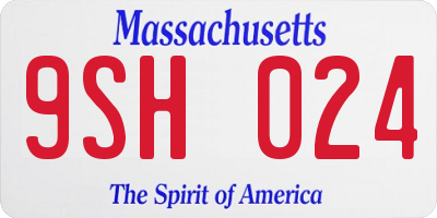 MA license plate 9SH024