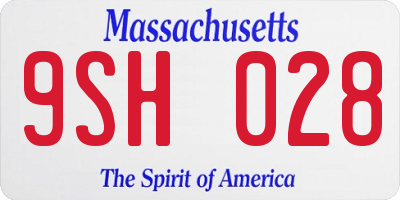 MA license plate 9SH028