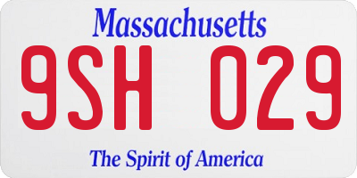 MA license plate 9SH029