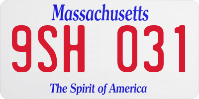 MA license plate 9SH031
