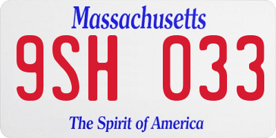 MA license plate 9SH033