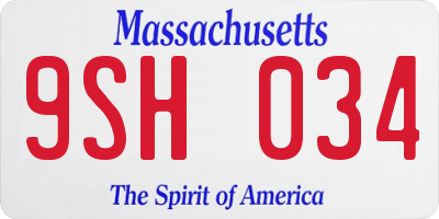 MA license plate 9SH034