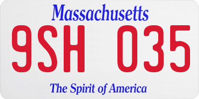 MA license plate 9SH035