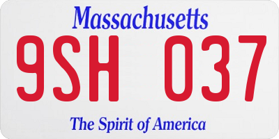 MA license plate 9SH037