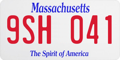 MA license plate 9SH041