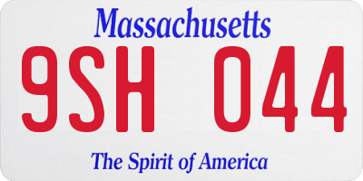 MA license plate 9SH044