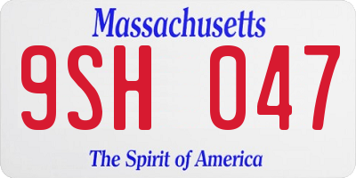 MA license plate 9SH047