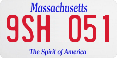 MA license plate 9SH051