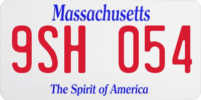 MA license plate 9SH054