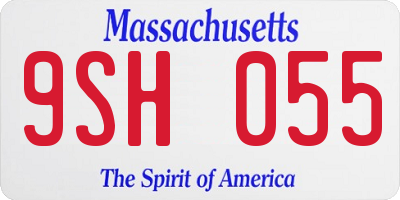 MA license plate 9SH055