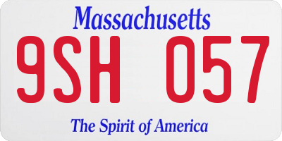 MA license plate 9SH057