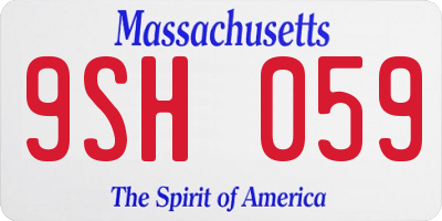 MA license plate 9SH059