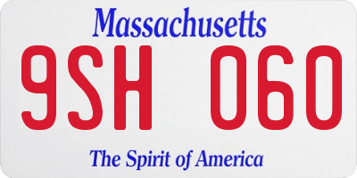 MA license plate 9SH060