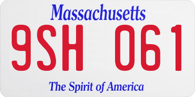 MA license plate 9SH061