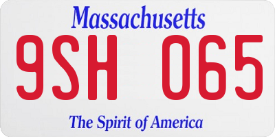 MA license plate 9SH065