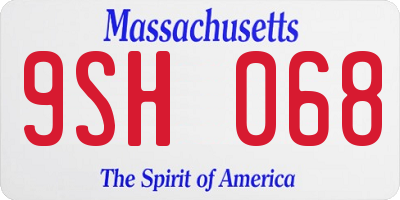 MA license plate 9SH068