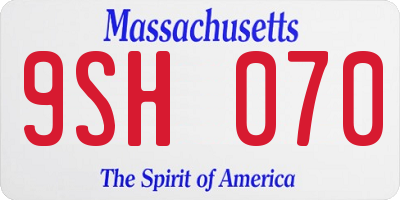 MA license plate 9SH070