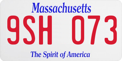 MA license plate 9SH073