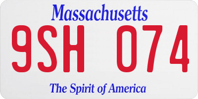 MA license plate 9SH074