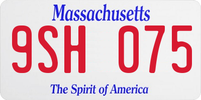 MA license plate 9SH075