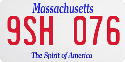 MA license plate 9SH076