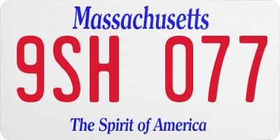 MA license plate 9SH077