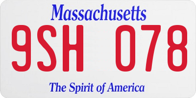 MA license plate 9SH078