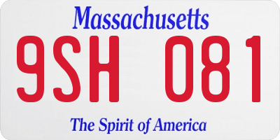 MA license plate 9SH081