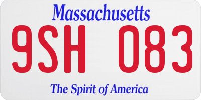 MA license plate 9SH083