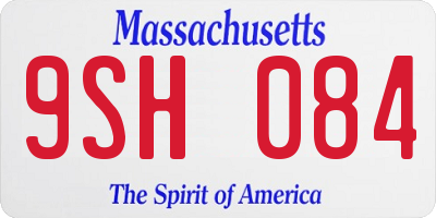 MA license plate 9SH084