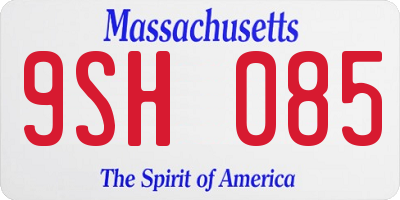 MA license plate 9SH085