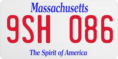 MA license plate 9SH086