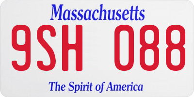 MA license plate 9SH088