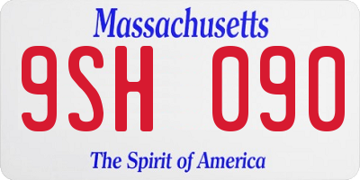 MA license plate 9SH090