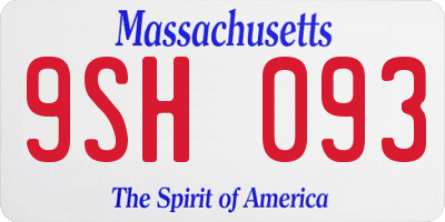 MA license plate 9SH093