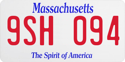 MA license plate 9SH094