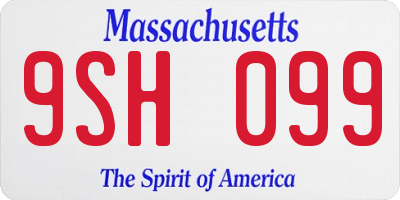 MA license plate 9SH099
